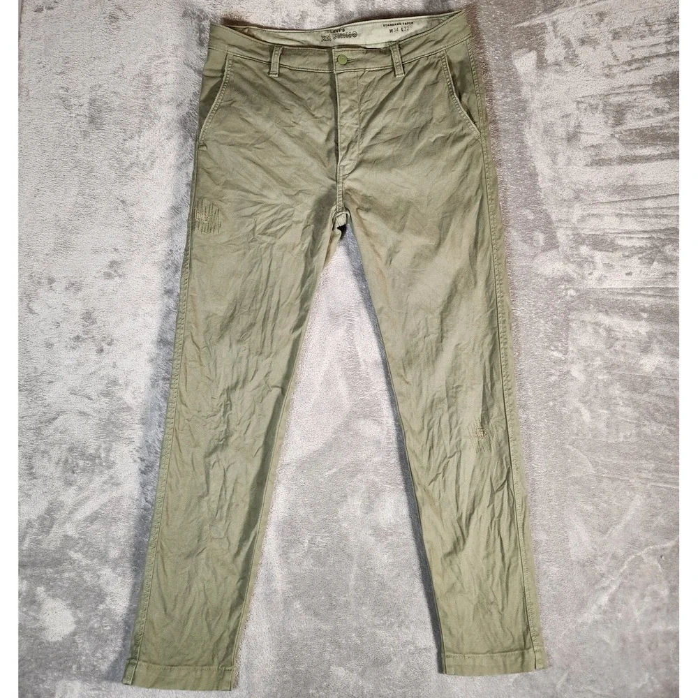 Levi's XX Chino Men's 34X31 Green Olive‎ Standard Taper Fit W\Stretch Pants